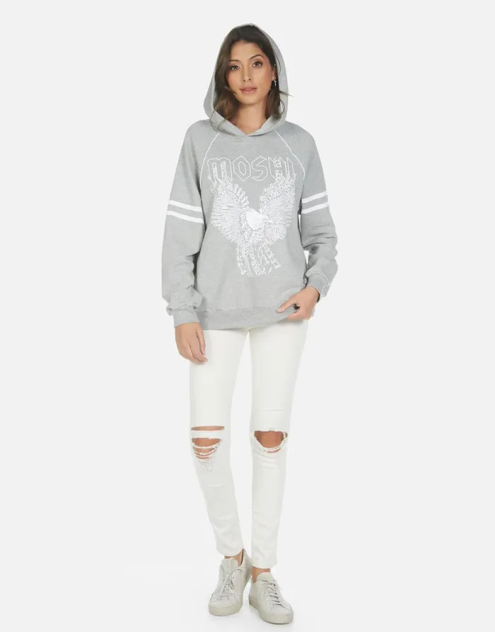 Davina Moshi Eagle Heather Grey Women039s Lauren Moshi Hoodies