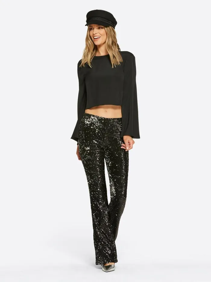 Denim Clothing Jessica Simpson Pull On Flare In Black Sequin