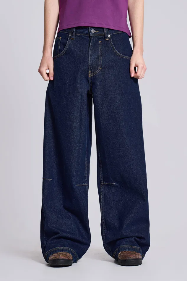 Denim Shop Indigo Low Rise Colossus Baggy Jeans 8211 Jaded London Men