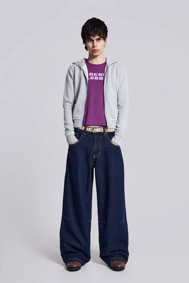 Denim Shop Indigo Low Rise Colossus Baggy Jeans 8211 Jaded London Men