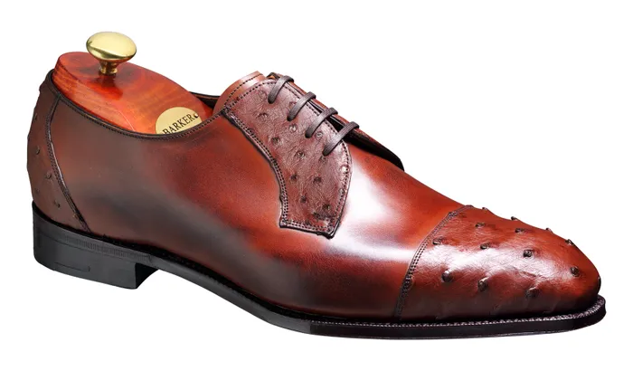 Dorchester 8211 Brown Calf Ostrich Men Barker Shoes Mens Derbys