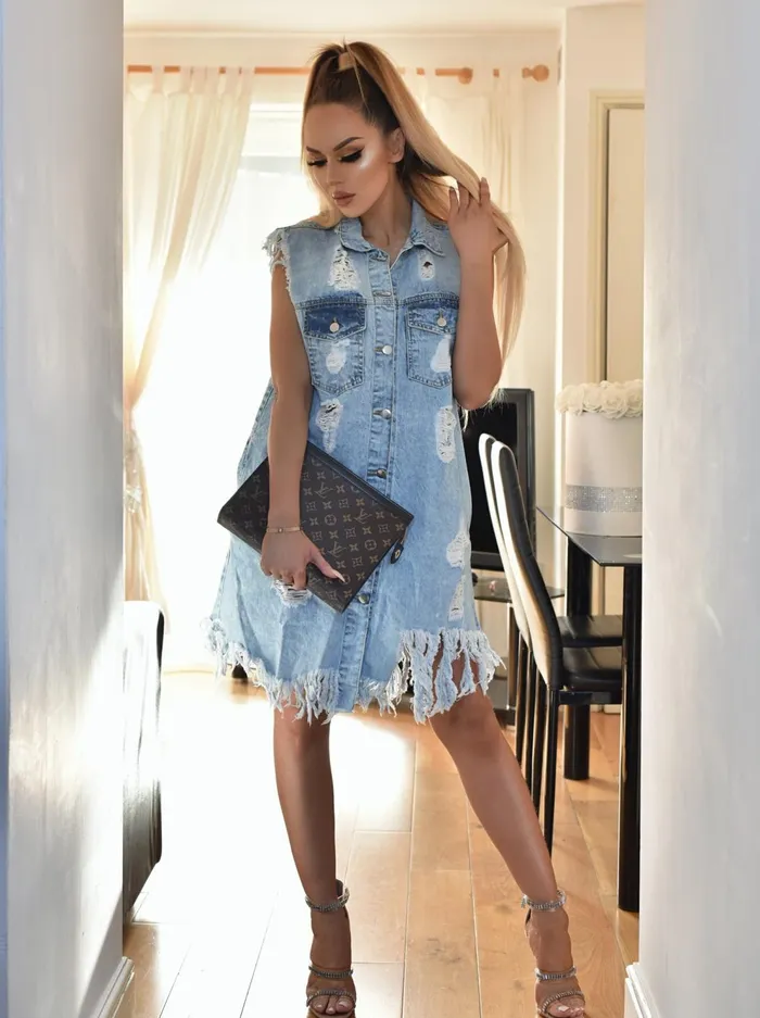 Dream Distressed Sleeveless Denim Jacket Women Missfiga Denim Jackets