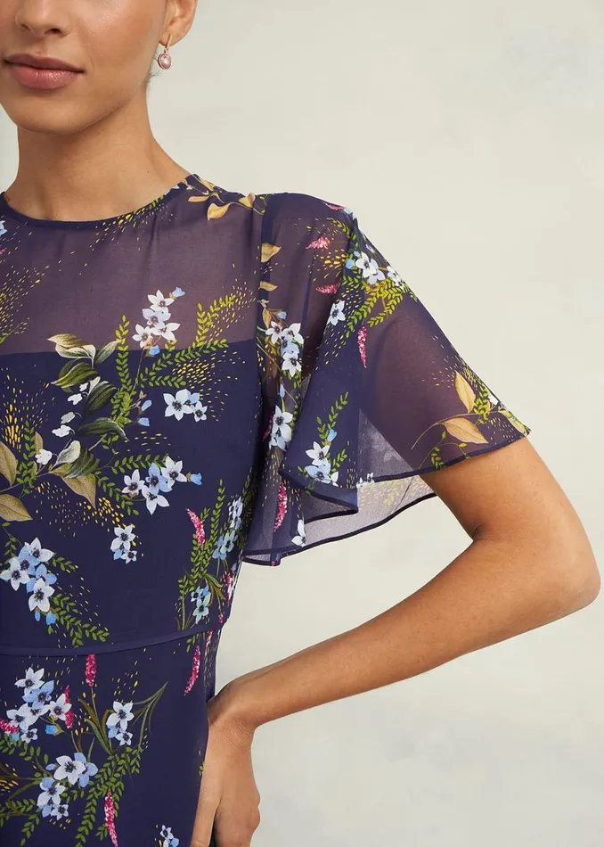 Dresses and Jumpsuits Women HOBBS Petite Callie Midi Dress Navy Multi