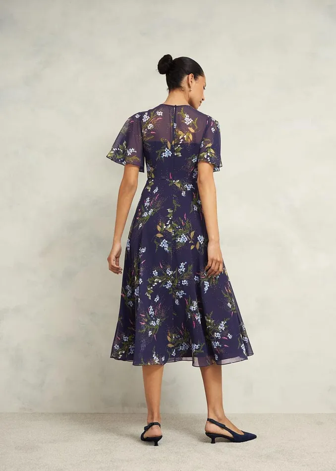 Dresses and Jumpsuits Women HOBBS Petite Callie Midi Dress Navy Multi