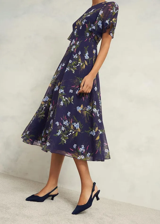 Dresses and Jumpsuits Women HOBBS Petite Callie Midi Dress Navy Multi