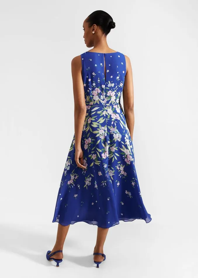 Dresses and Jumpsuits Women HOBBS Petite Carly Floral Midi Dress Blue Multi