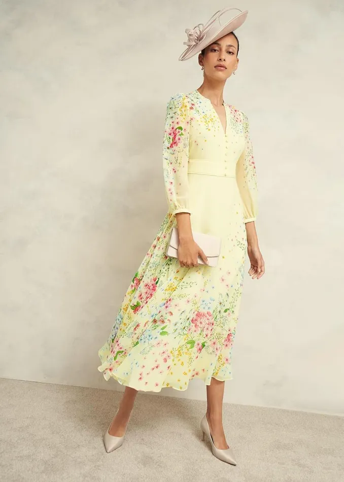 Dresses and Jumpsuits Women HOBBS Petite Emma Dress Yellow Multi