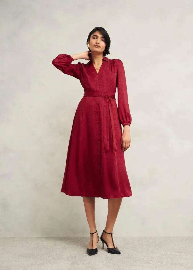 Dresses and Jumpsuits Women HOBBS Petite Yvonne Shirt Dress Red Multi