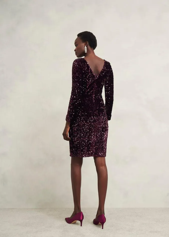 Dresses and Jumpsuits Women HOBBS Sawyer Sequin Dress Warm Plum