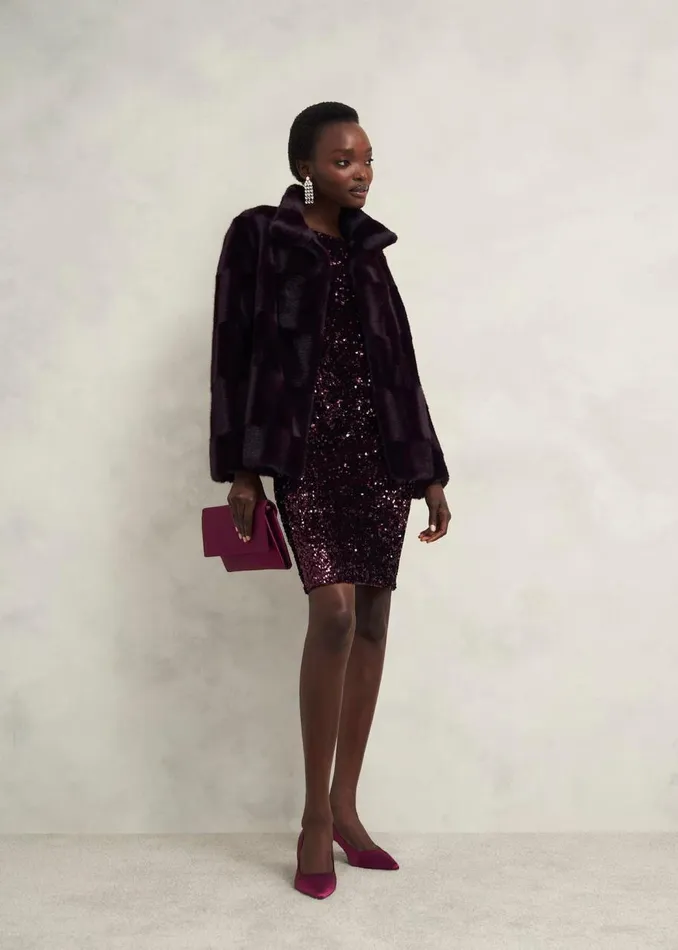 Dresses and Jumpsuits Women HOBBS Sawyer Sequin Dress Warm Plum