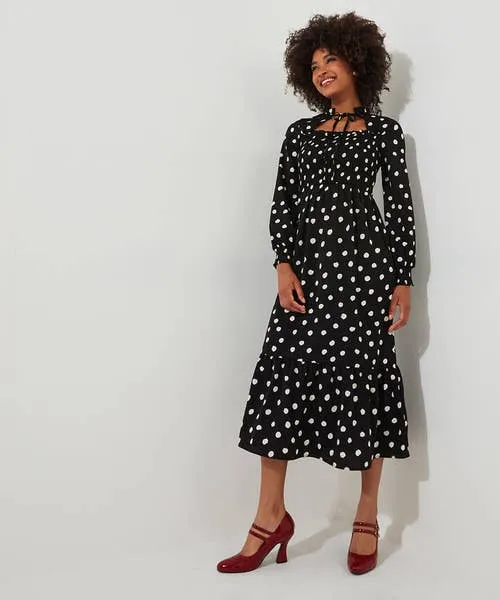 Dresses Apparel Serena Spot Dress Black Joebrowns