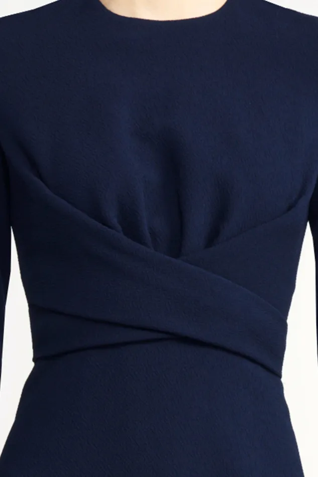 Dresses Elta Midnight Blue WrapEffect Double Crepe Dress Emilia Wickstead Women
