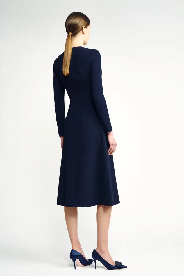 Dresses Elta Midnight Blue WrapEffect Double Crepe Dress Emilia Wickstead Women