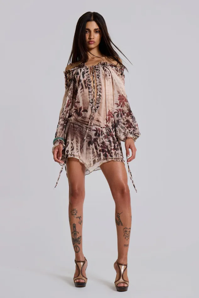 Dresses Jaded London Women Shop Lorenza Sheer Bardot Dress In Oza
