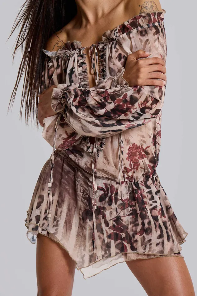 Dresses Jaded London Women Shop Lorenza Sheer Bardot Dress In Oza