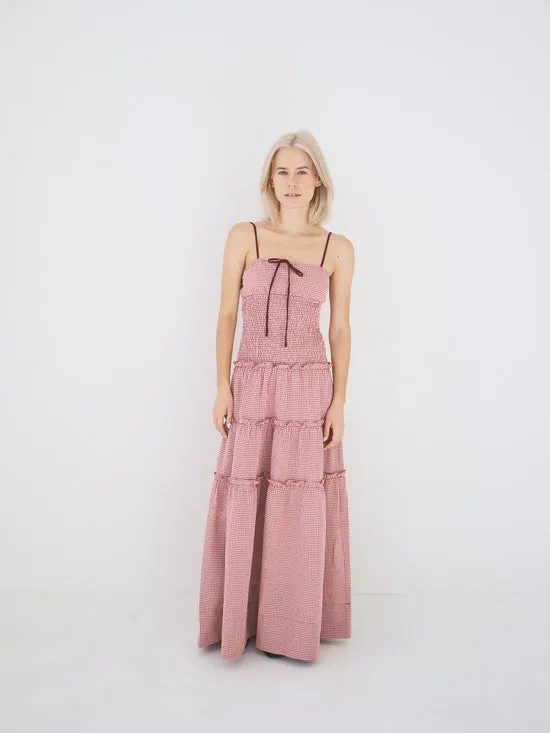 Dresses Masami Maxi Dress Checks Burgundy 8211 Lisa Says Gah Women