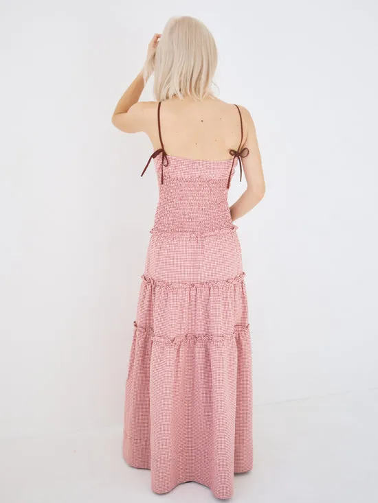 Dresses Masami Maxi Dress Checks Burgundy 8211 Lisa Says Gah Women