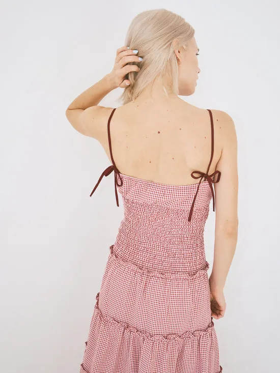 Dresses Masami Maxi Dress Checks Burgundy 8211 Lisa Says Gah Women