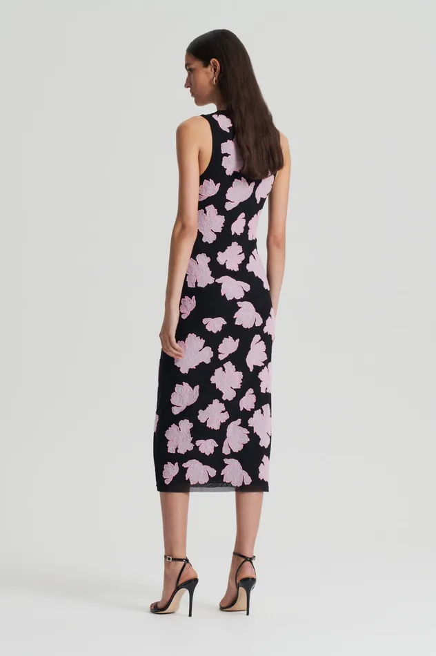 Dresses Scanlan Theodore Women EMBROIDERED FLORAL MESH DRESS BLACKPINK