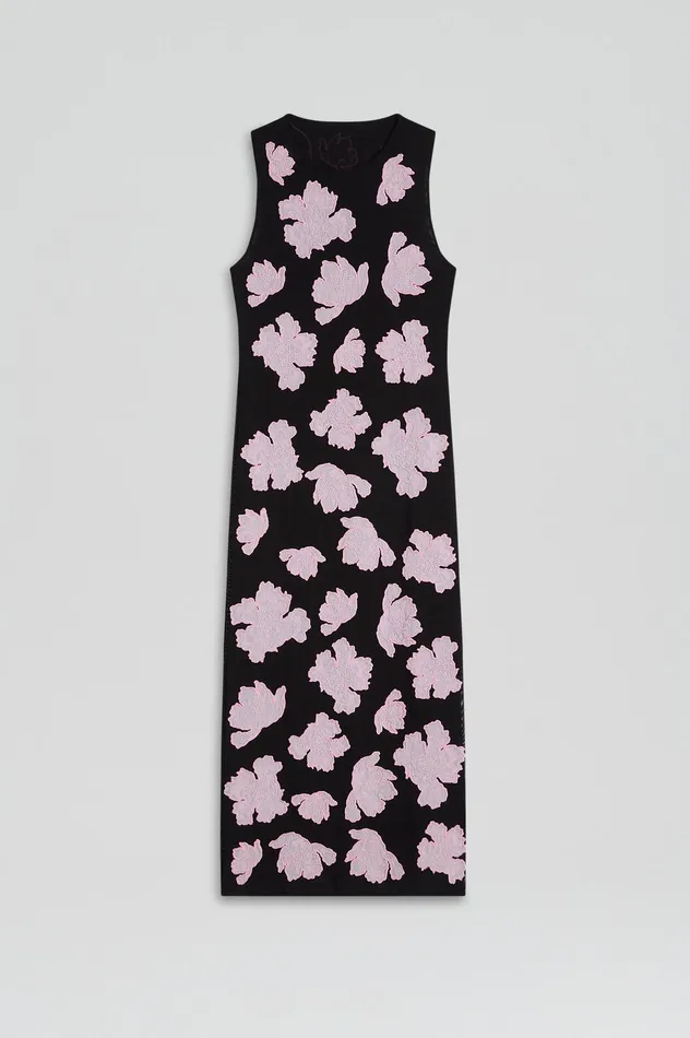 Dresses Scanlan Theodore Women EMBROIDERED FLORAL MESH DRESS BLACKPINK