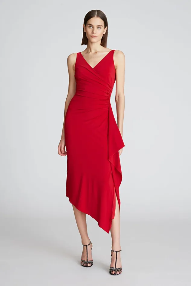 Dresses Women Halston Johanna Dress In Jersey Halston Red