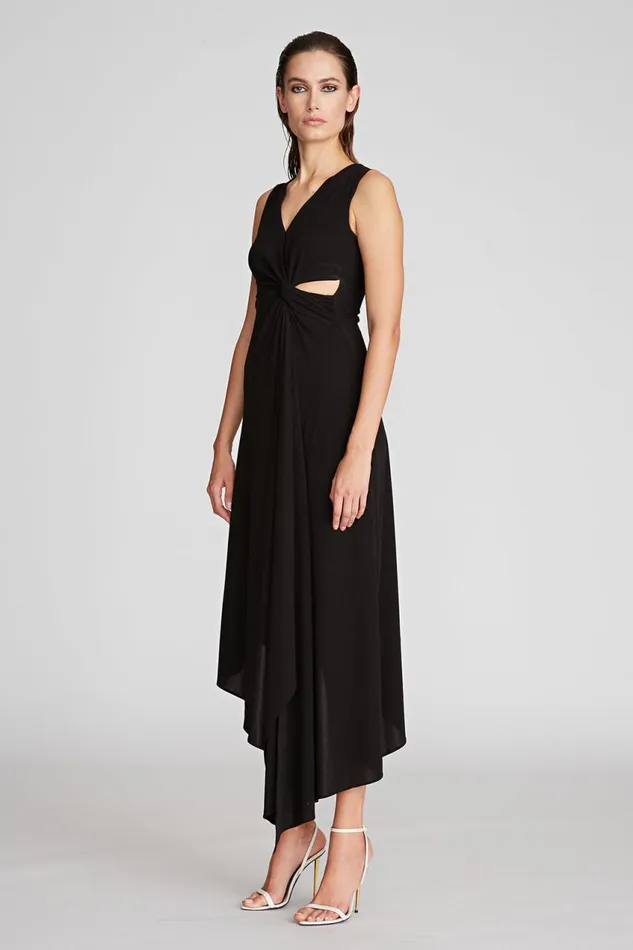 Dresses Women Halston Lena Dress In Crepe Jersey Black