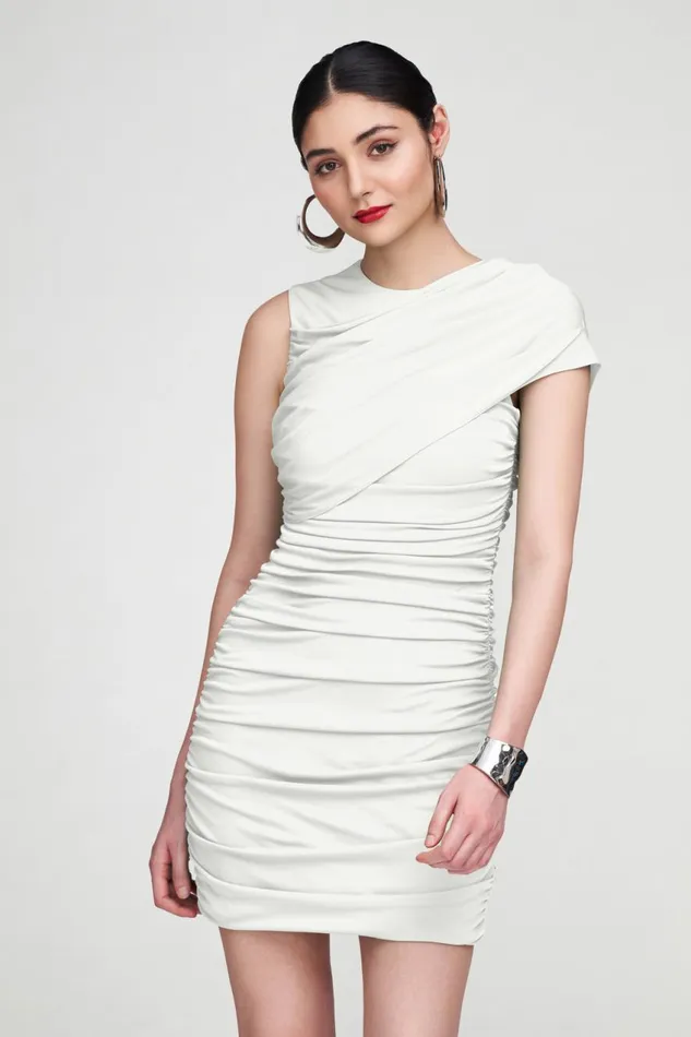 Dresses Women Halston Sarina Dress In Jersey Chalk