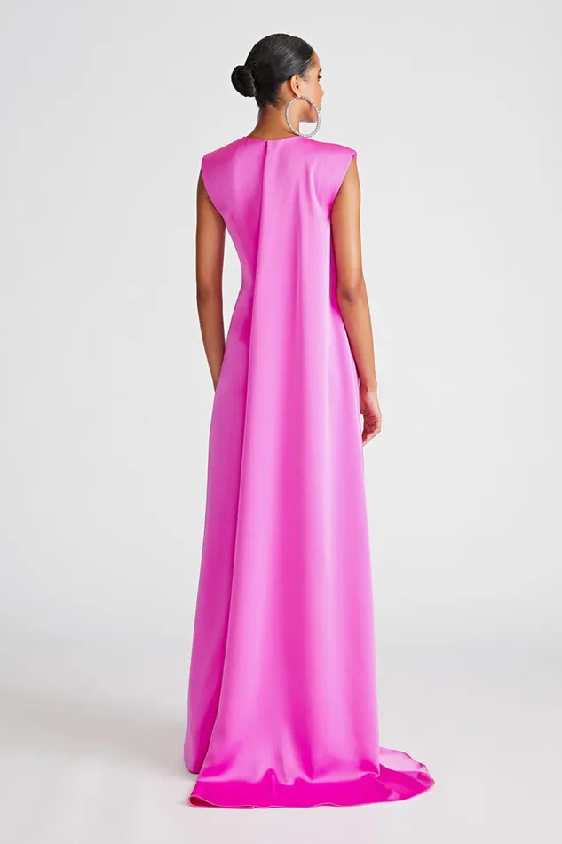 Dresses Women Halston Tara Gown In Satin Taffy