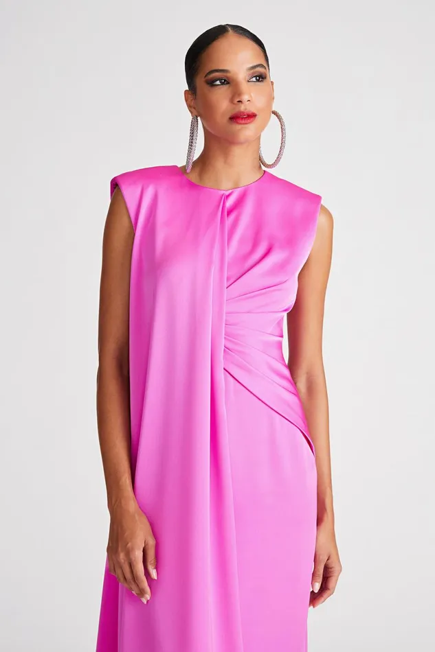 Dresses Women Halston Tara Gown In Satin Taffy