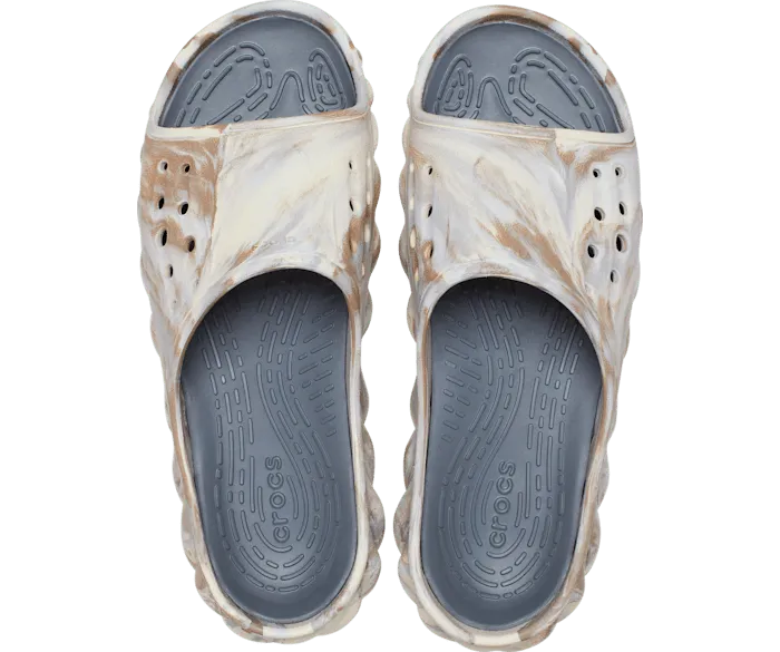Echo Marbled Slide Bone Multi Men Crocs Sandals