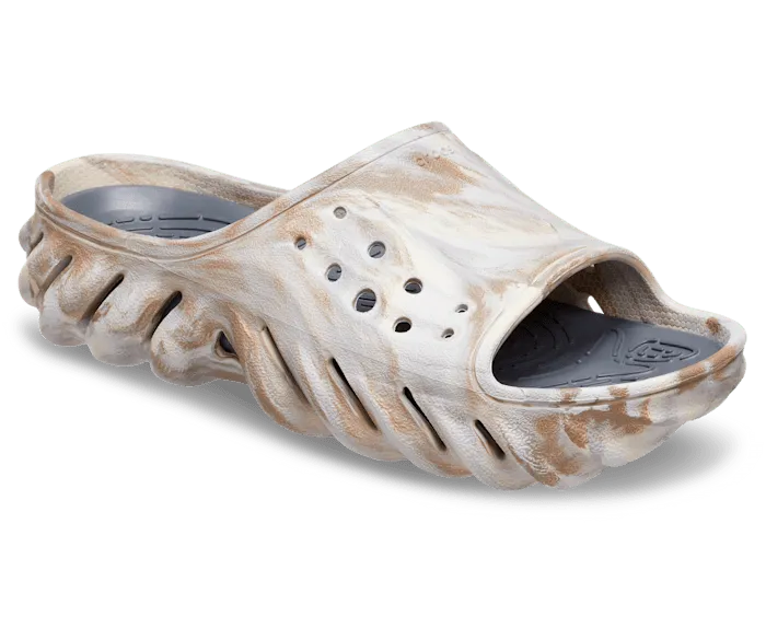 Echo Marbled Slide Bone Multi Men Crocs Sandals