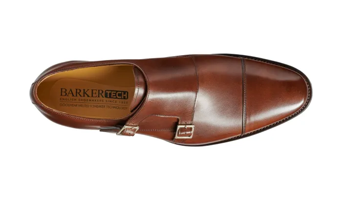 Edison 8211 Dark Walnut Calf Men Barker Shoes Mens Monk Straps