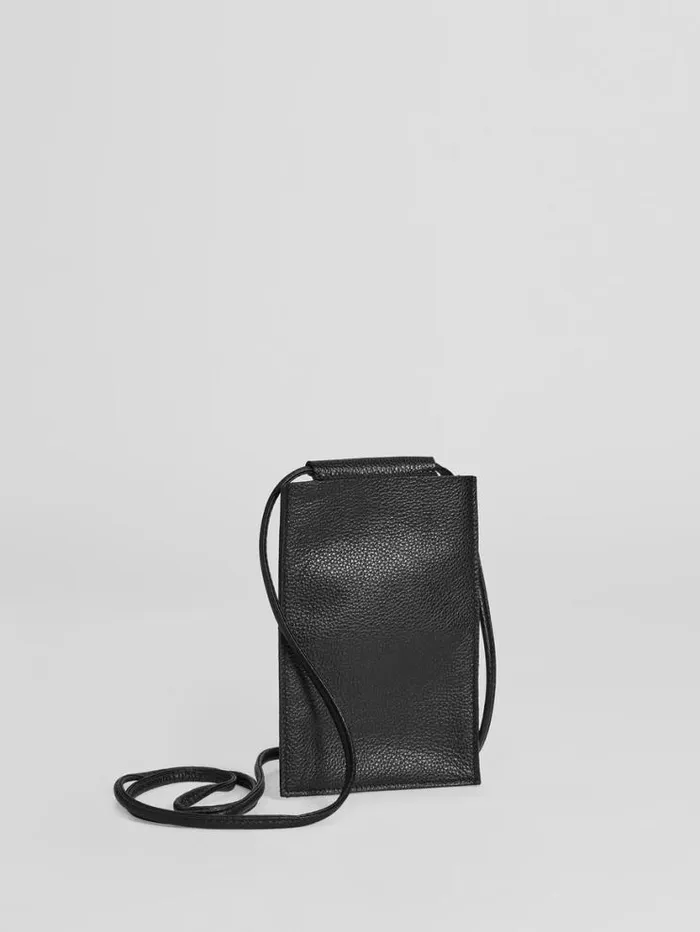 Eileen Fisher Accessories Textured Italian Leather Phone Pouch Black 8211 Shop