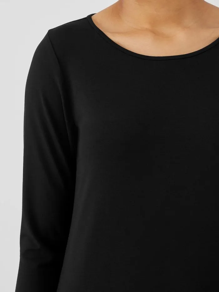 Eileen Fisher Dresses and Skirts Stretch Jersey Knit Jewel Neck Dress Black 8211 Shop