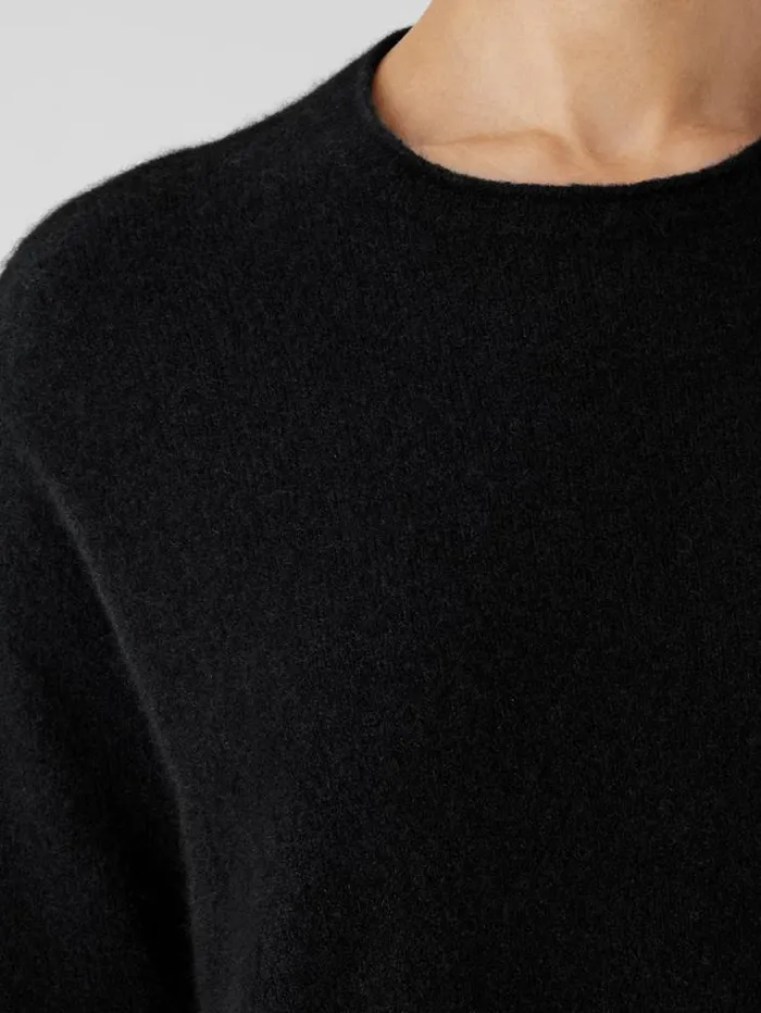 Eileen Fisher Extended Sizing 1X3X Cashmere Silk Bliss Crew Neck Top Black 8211 Shop