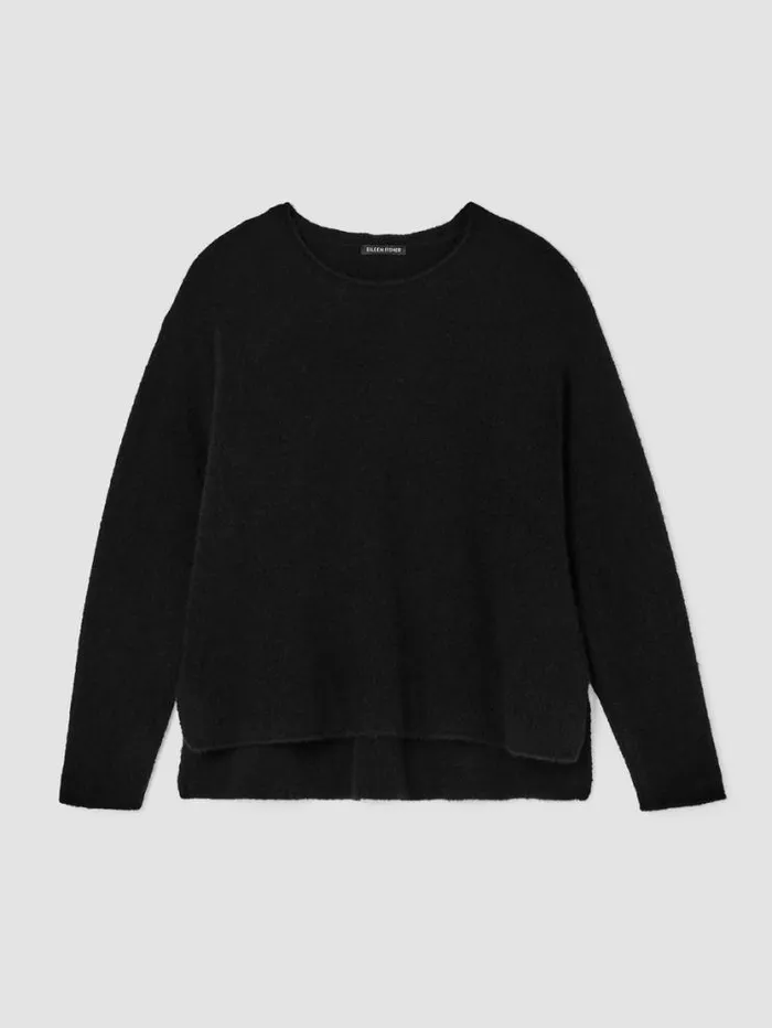 Eileen Fisher Extended Sizing 1X3X Cashmere Silk Bliss Crew Neck Top Black 8211 Shop