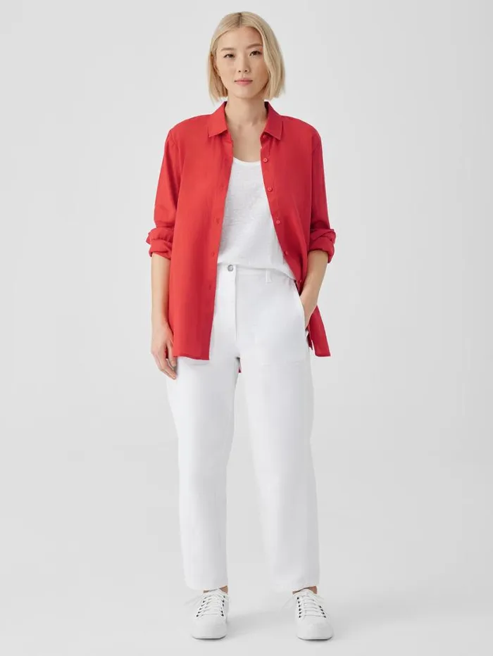Eileen Fisher Extended Sizing 1X3X Organic Cotton Denim Lantern Jean White 8211 Shop
