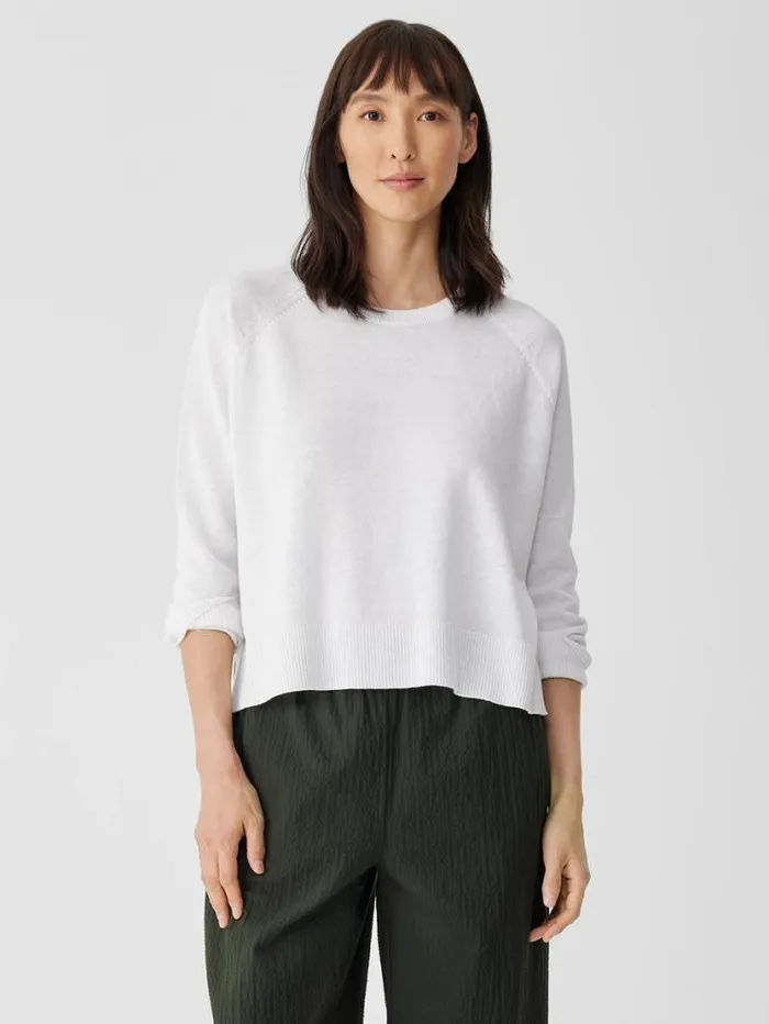 Eileen Fisher Extended Sizing 1X3X Organic Linen Cotton RaglanSleeve Top White 8211 Shop Eileen Fisher Extended Sizing 1X3X Organic Linen Cotton RaglanSleeve Top White 8211 Shop