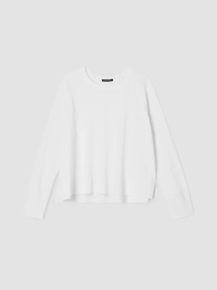 Eileen Fisher Extended Sizing 1X3X Organic Linen Cotton RaglanSleeve Top White 8211 Shop