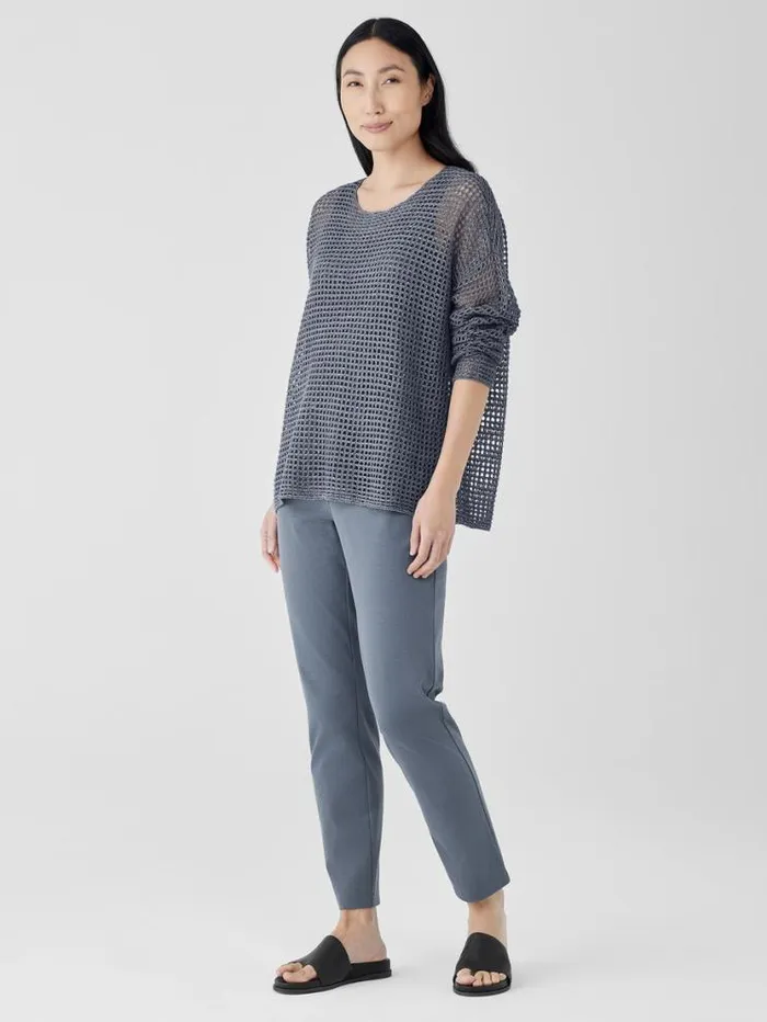 Eileen Fisher Extended Sizing 1X3X Organic Linen Dlav Round Neck Top Steel 8211 Shop