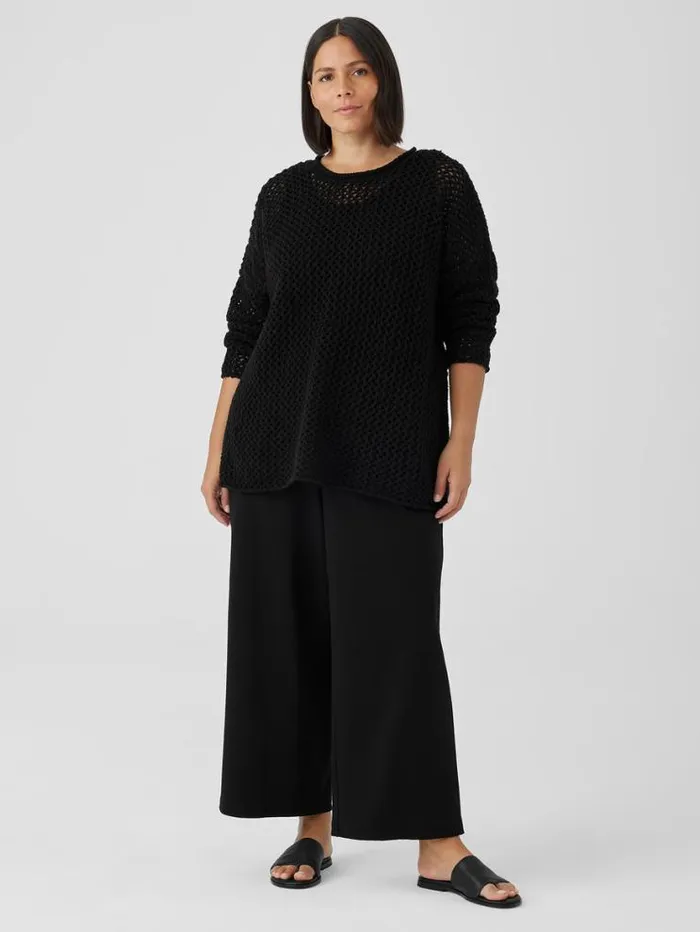 Eileen Fisher Extended Sizing 1X3X Peruvian Organic Cotton Boucle Crew Neck Top Black 8211 Shop