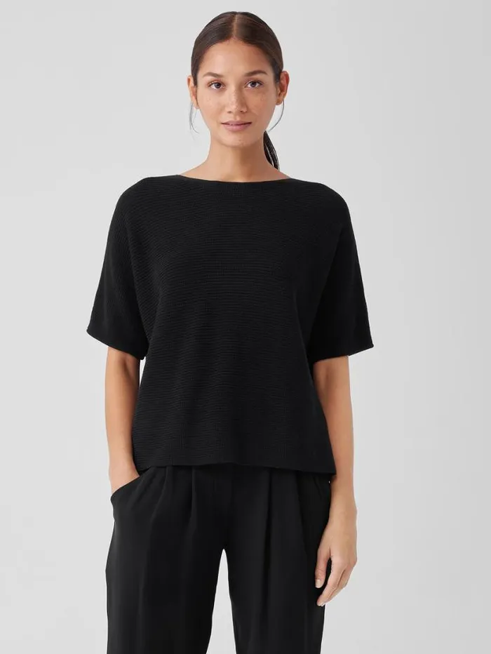 Eileen Fisher Extended Sizing 1X3X Peruvian Organic Cotton Crepe Bateau Neck Top Black 8211 Shop Eileen Fisher Extended Sizing 1X3X Peruvian Organic Cotton Crepe Bateau Neck Top Black 8211 Shop