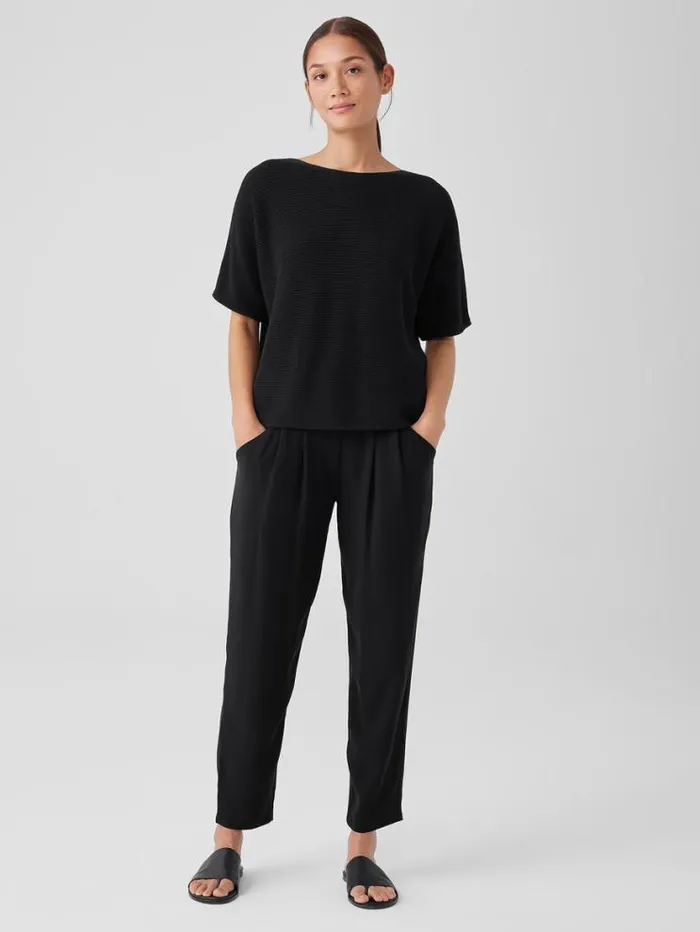 Eileen Fisher Extended Sizing 1X3X Peruvian Organic Cotton Crepe Bateau Neck Top Black 8211 Shop