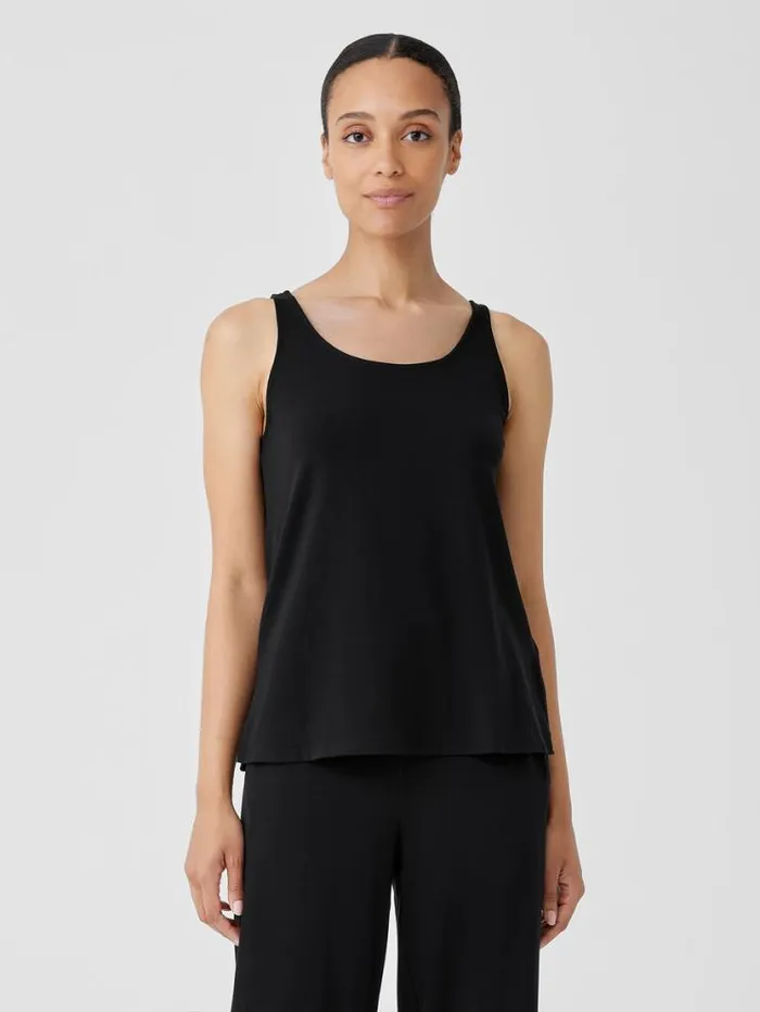 Eileen Fisher Extended Sizing 1X3X Stretch Jersey Knit Scoop Neck Tank Black 8211 Shop