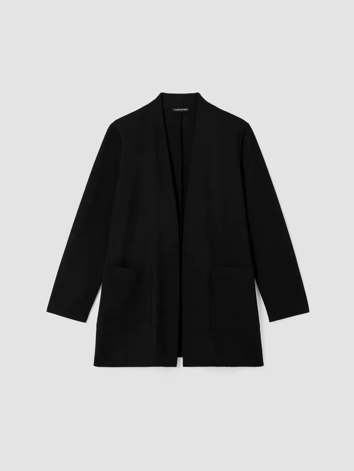 Eileen Fisher Jackets Coats and Vests Washable Flex Ponte High Collar Jacket Black 8211 Shop