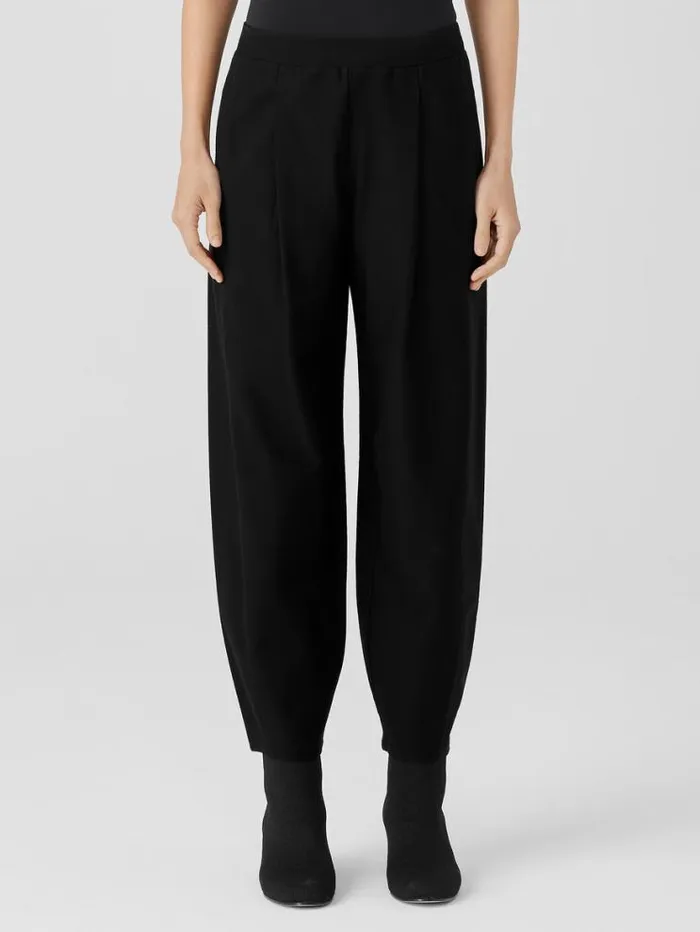 Eileen Fisher Pants Shorts and Jumpsuits Washable Stretch Crepe Pleated Lantern Pant Black 8211 Shop