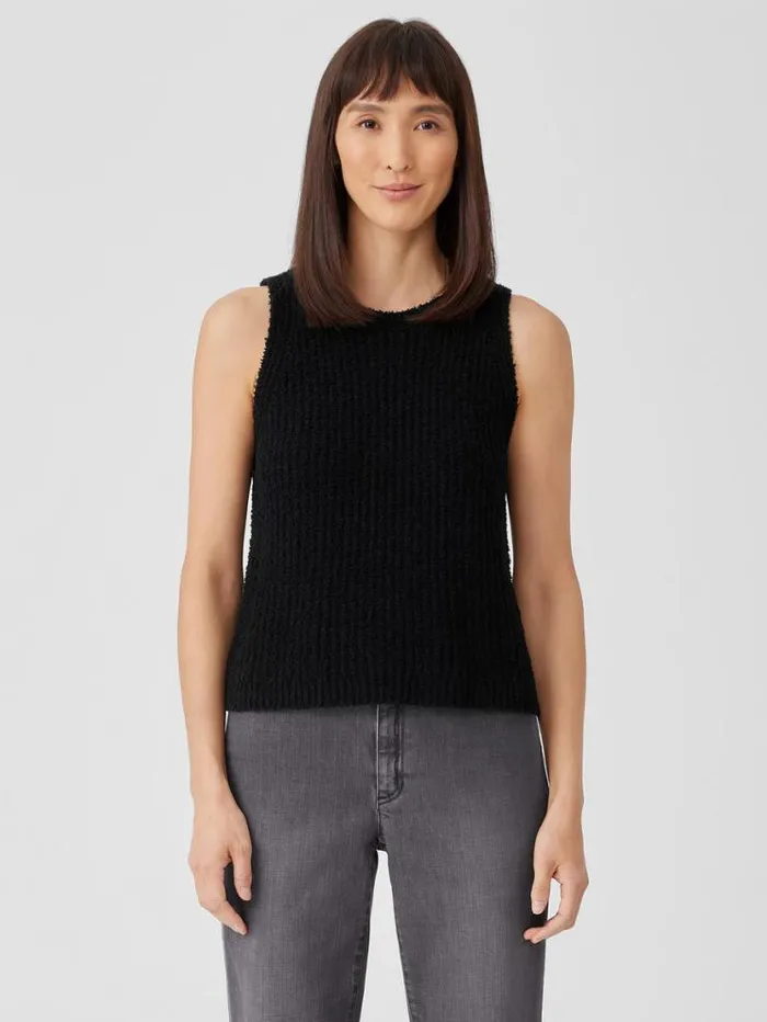 Eileen Fisher Petite Cotton Fluff Crew Neck Top Black 8211 Shop