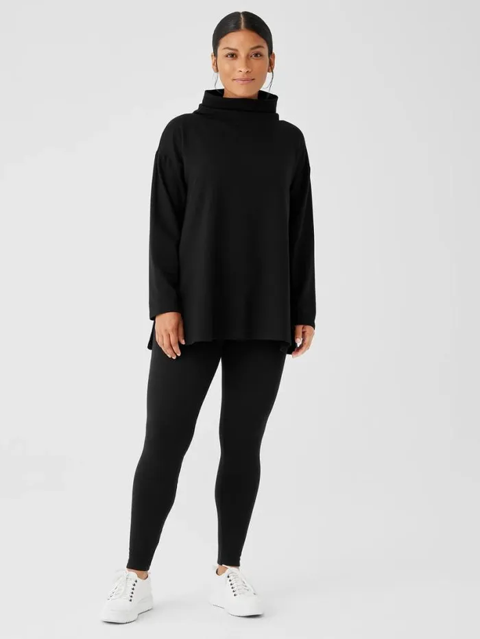 Eileen Fisher Petite Cozy Brushed Terry Hug Leggings Black 8211 Shop