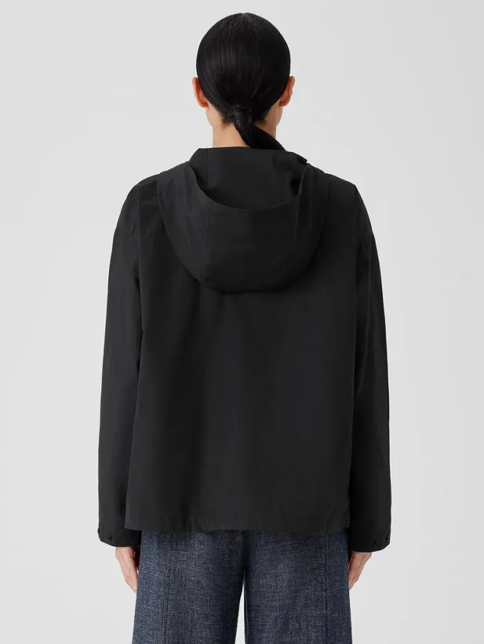 Eileen Fisher Petite Light Cotton Nylon Hooded Jacket Black 8211 Shop