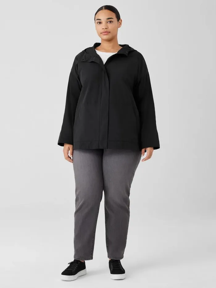 Eileen Fisher Petite Light Cotton Nylon Hooded Jacket Black 8211 Shop